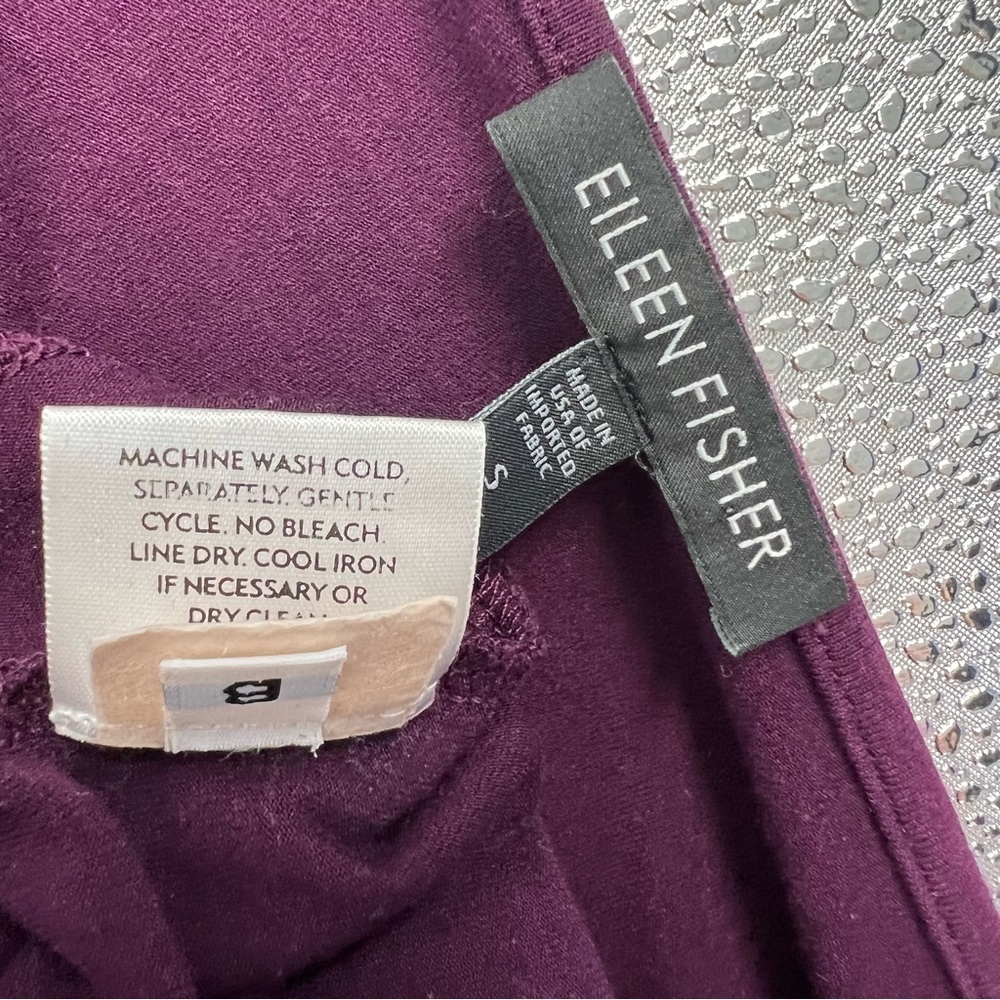 Eileen Fisher Women Rayon Lycra Purple Long Sleeve Top Shirt Small Tee Blouse S - Picture 5 of 5